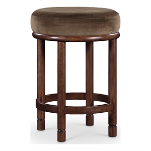 Pemberly Row Contemporary Brown Velvet Counter Stool - 18&quotW x 18&quotD x 26&quotH