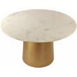 Pemberly Row Contemporary Marble Dining Table in Gold - 50