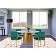 Pemberly Row Contemporary Marble Dining Table in Gold - 50