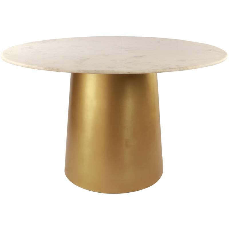 Pemberly Row Contemporary Marble Dining Table in Gold - 50