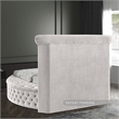 Pemberly Row Contemporary Cream Velvet Twin Round Bed - 71.5
