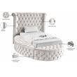 Pemberly Row Contemporary Cream Velvet Twin Round Bed - 71.5