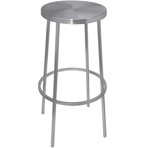 Pemberly Row Modern / Contemporary Brushed Silver Iron Barstool