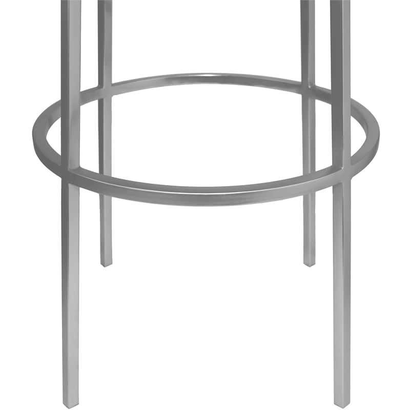 Pemberly Row Modern / Contemporary Brushed Silver Iron Barstool
