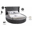 Pemberly Row Contemporary Gray Velvet Queen Round Bed - 93.75