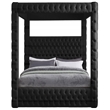 Pemberly Row Contemporary Soft Black Velvet Queen Bed - 70.5