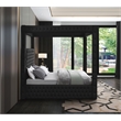Pemberly Row Contemporary Soft Black Velvet Queen Bed - 70.5