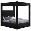 Pemberly Row Contemporary Soft Black Velvet Queen Bed - 70.5