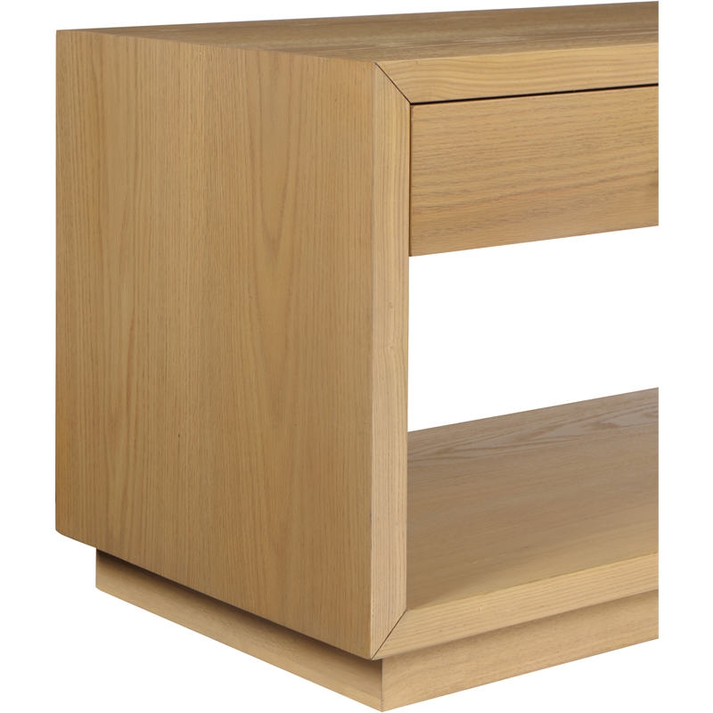 Pemberly Row Contemporary Oak Wood Veneer Night Stand - 32