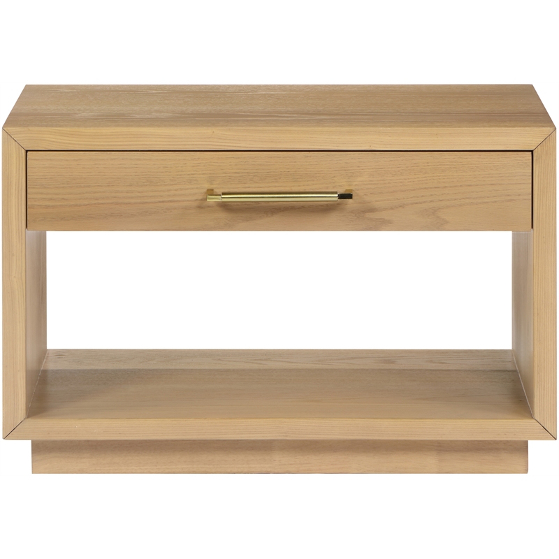Pemberly Row Contemporary Oak Wood Veneer Night Stand - 32