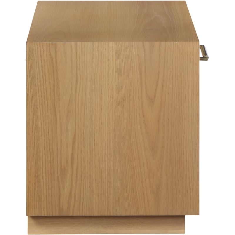 Pemberly Row Contemporary Oak Wood Veneer Night Stand - 32