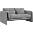 Pemberly Row Contemporary Gray Boucle Fabric Loveseat - 64