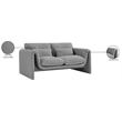 Pemberly Row Contemporary Gray Boucle Fabric Loveseat - 64