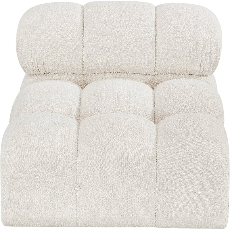 Pemberly Row Contemporary Cream Boucle Fabric Armless - 34