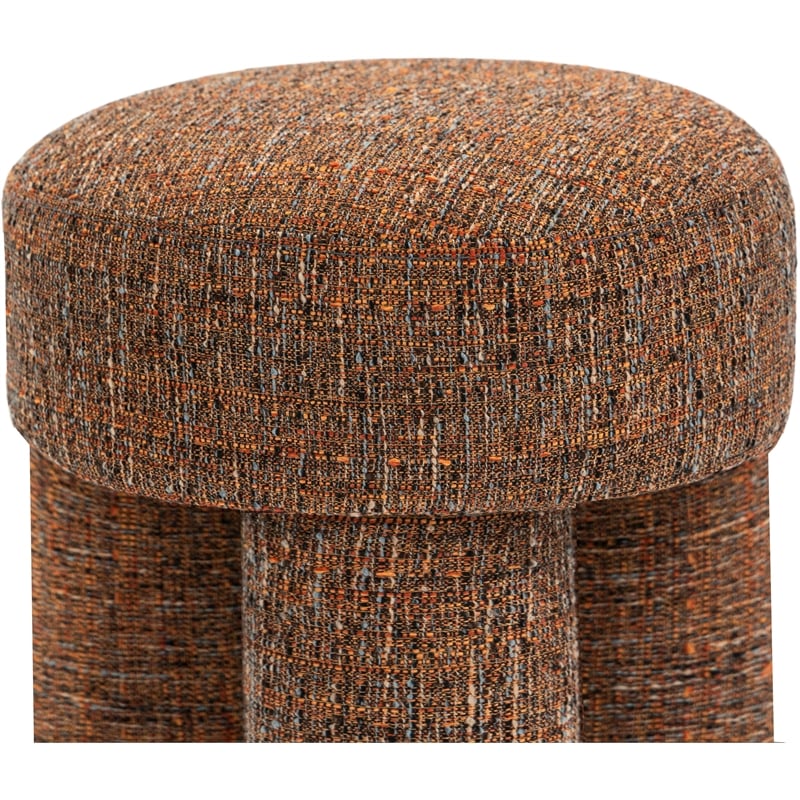 Pemberly Row Contemporary Cognac Fabric Ottoman/Stool - 14.5