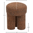 Pemberly Row Contemporary Cognac Fabric Ottoman/Stool - 14.5
