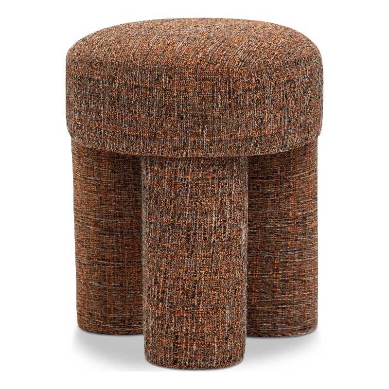 Pemberly Row Contemporary Cognac Fabric Ottoman/Stool - 14.5