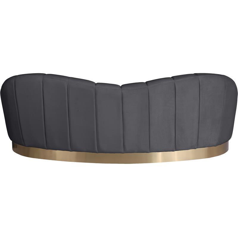 Pemberly Row Contemporary Upholstered Gray Velvet Sofa - 91.5