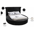 Pemberly Row Modern Black Velvet Queen Round Bed - 93.75