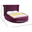 Pemberly Row Contemporary Purple Velvet King Round Bed - 110