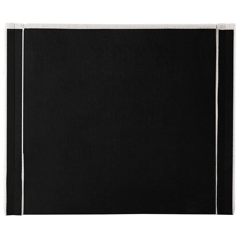 Pemberly Row Contemporary Cream Boucle Fabric King Bed - 94