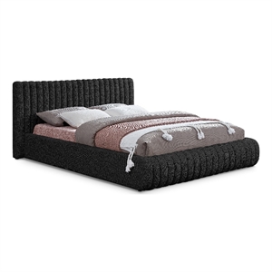 Pemberly Row Contemporary Black Boucle Fabric Full Bed - 68&quotW x 86&quotD x 38&quotH