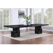 Pemberly Row Mid-Century Black Oak Veneer Dining Table - 96-144