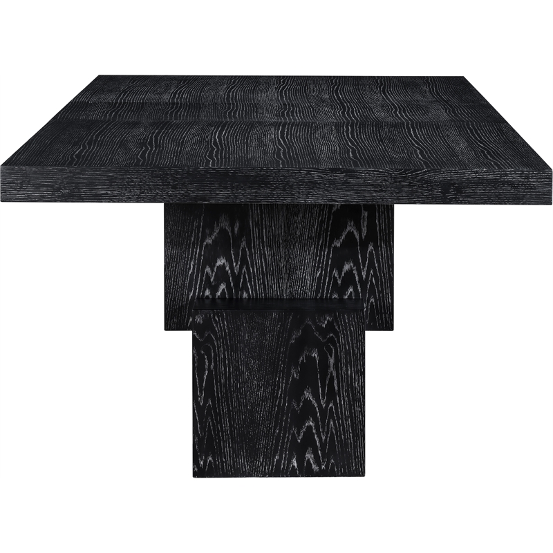 Pemberly Row Mid-Century Black Oak Veneer Dining Table - 96-144