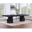 Pemberly Row Mid-Century Black Oak Veneer Dining Table - 96-144
