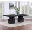 Pemberly Row Mid-Century Black Oak Veneer Dining Table - 96-144