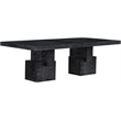 Pemberly Row Mid-Century Black Oak Veneer Dining Table - 96-144