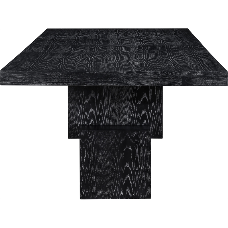 Pemberly Row Mid-Century Black Oak Veneer Dining Table - 96-144