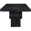 Pemberly Row Mid-Century Black Oak Veneer Dining Table - 96-144