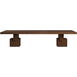 Pemberly Row Mid-Century Brown Oak Veneer Dining Table - 96-144