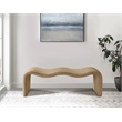 Pemberly Row Contemporary Soft Tan Vegan Leather Bench - 56.5