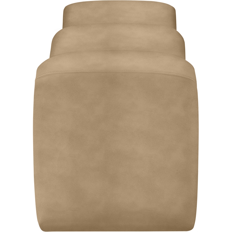 Pemberly Row Contemporary Soft Tan Vegan Leather Bench - 56.5