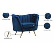 Pemberly Row Contemporary Upholstered Navy Velvet Chair - 43