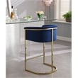 Pemberly Row Contemporary Upholstered Navy Velvet Stool - 23.5