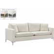 Pemberly Row Contemporary Upholstered Cream Velvet Sofa - 81.5
