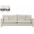 Pemberly Row Contemporary Upholstered Cream Velvet Sofa - 81.5