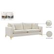 Pemberly Row Contemporary Upholstered Cream Velvet Sofa - 81.5