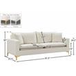 Pemberly Row Contemporary Upholstered Cream Velvet Sofa - 81.5