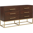 Pemberly Row Contemporary Dresser in Dark Cherry Finish - 32.5