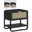 Pemberly Row Modern / Contemporary Black Wood Veneer Night Stand