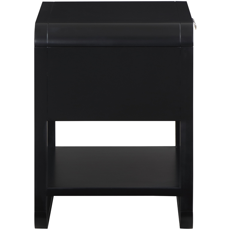 Pemberly Row Modern / Contemporary Black Wood Veneer Night Stand