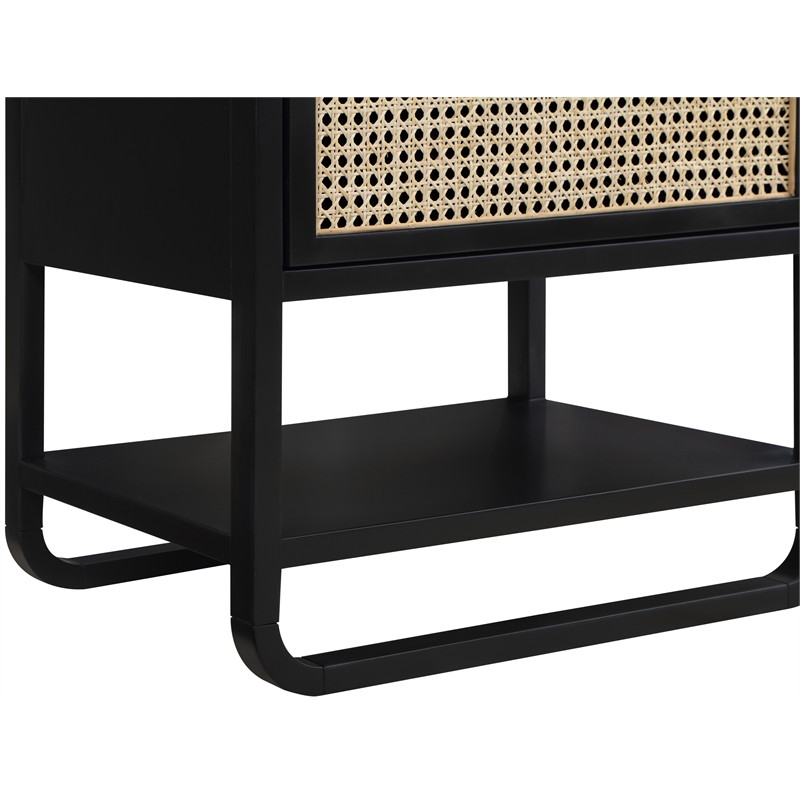 Pemberly Row Modern / Contemporary Black Wood Veneer Night Stand