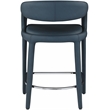 Pemberly Row Contemporary Soft Navy Vegan Leather Stool - 23.5