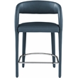 Pemberly Row Contemporary Soft Navy Vegan Leather Stool - 23.5
