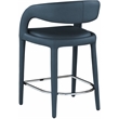 Pemberly Row Contemporary Soft Navy Vegan Leather Stool - 23.5