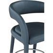Pemberly Row Contemporary Soft Navy Vegan Leather Stool - 23.5